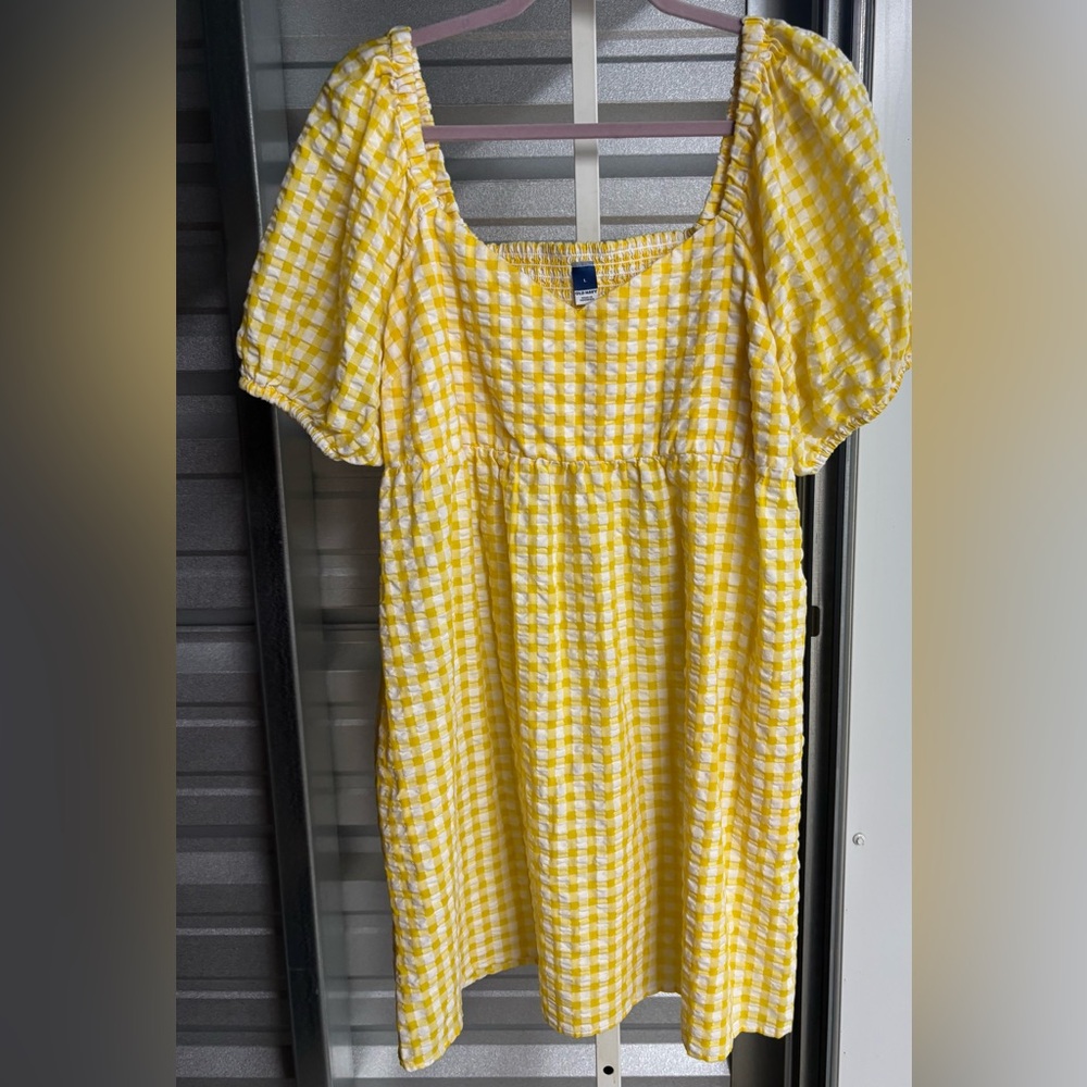 Yellow gingham dress